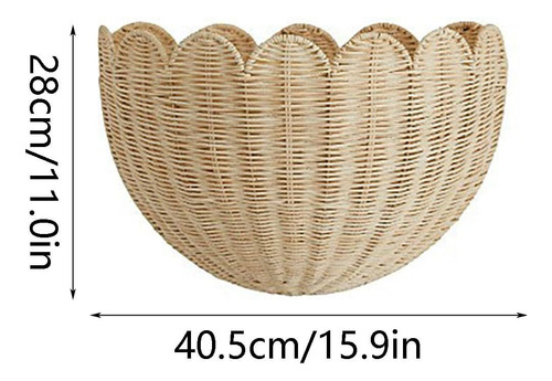 Cesta De Pared Festoneada, Cesta De Mimbre Tejida A Mano.