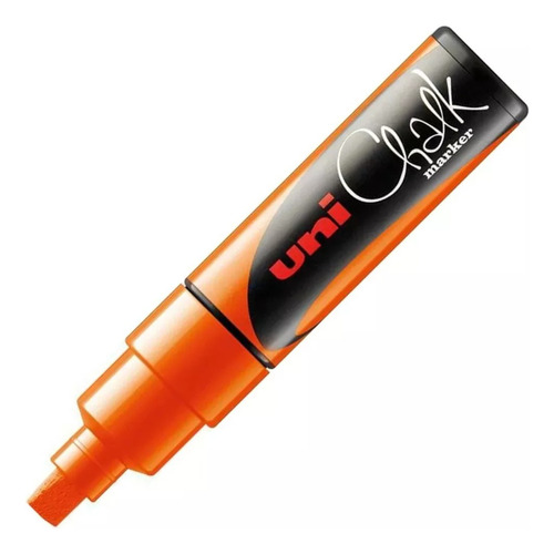 Uni-chalk Pwe-8k: Marcador Tiza Líquida Grueso Color Naranja Fluo