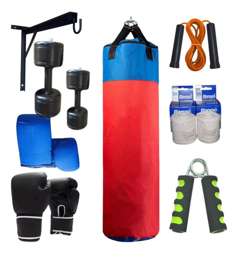 Mega Combo Box: Bolsa 90cm + Guantes + Guantin Más Kitbox Azul