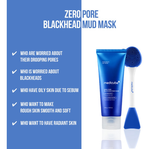 Medicube Zero Pore Blackhead Mud Mask 100g + Aplicador