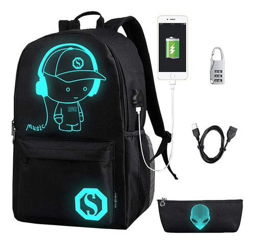 Mochila Flymei Anime Luminous Para Adolescentes Con Puerto U