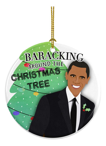 Barack Obama Baracking Alrededor Del Adorno Del Árbol ...