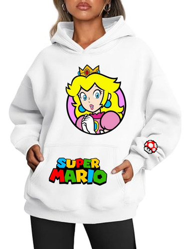 Buzo Hoodie De Super Mario Bros Unisex Ref Princesa Peach