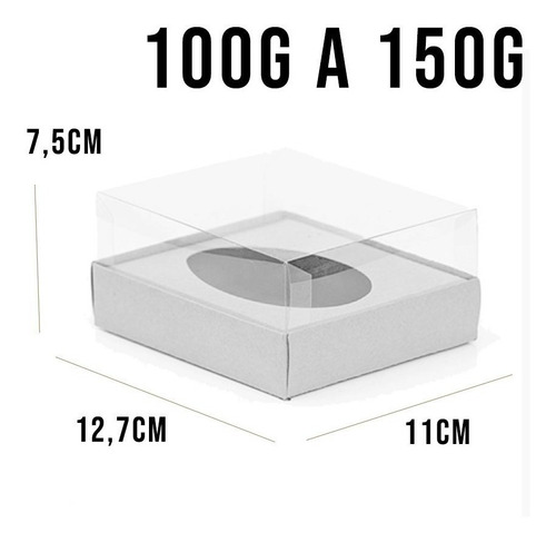 Imagem 2 de 2 de Caixa Ovo De Colher - Meio Ovo 100g A 150g - Branca - 5 Un.