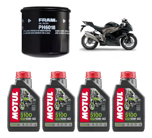 Motul 5100 10w40 Kit Troca Óleo Suzuki Gsx-r1000 Srad Ph6018