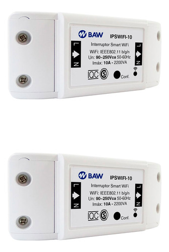 Combo X2 Interruptor Inteligente Baw Smart App Wifi 220v 10a