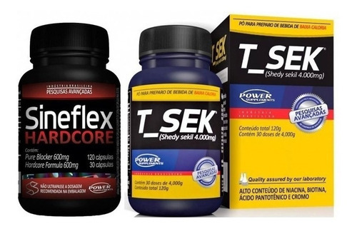  Kit Emagrecedor Potente: Sineflex Hardcore E T-sek 120g Bom Sabor Sem Sabor