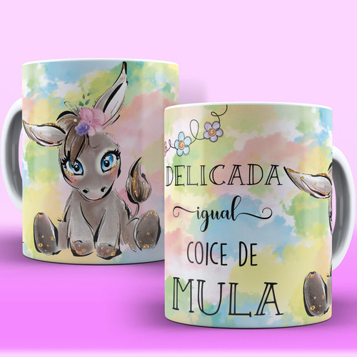 Caneca Teu Cu Unicórnio Rosa Deboche Inimigo Secreto Amigo Cor Branco