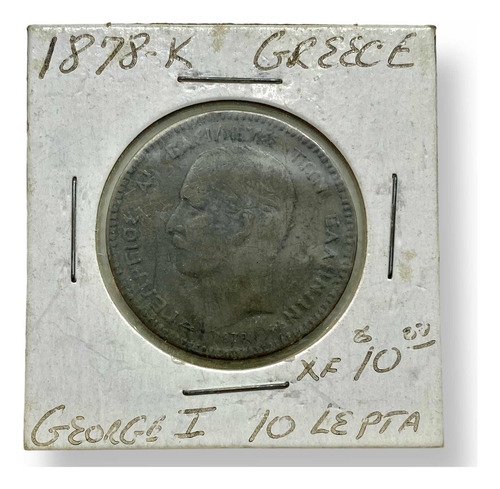 Wow Moneda Antigua De Cobre De 10 Leptá De Greco Año 1878 K (Usado)