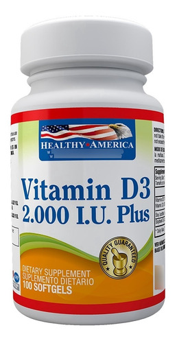 Vitamin D3 2000 Iu 100 Capsulas Blandas - Healthy America