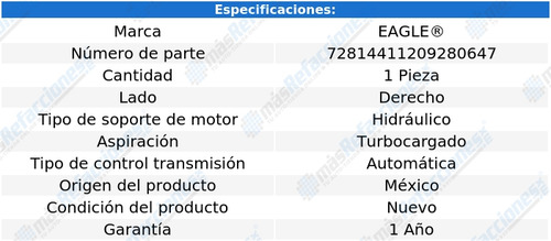 Soporte Motor Derecho Nissan Sentra L4 1.6l Aut Turbo 17-19