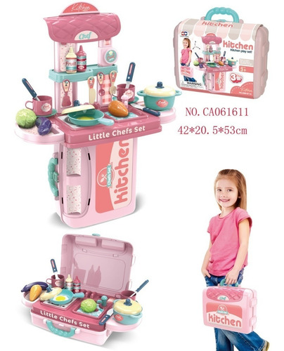 Cocina Maleta, Portátil De Niña 3 En 1 Kitchen 3-1