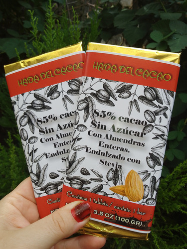 Chocolate (100gr) 85% Almendra Sin Azucar Cacao Keto Stevia