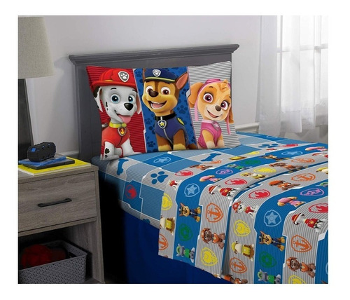 Set Sabanas Individual Paw Patrol Niños Funda 3 Piezas Mixed