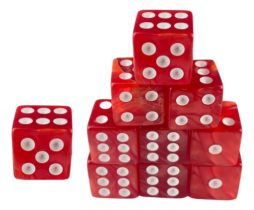 5 X 10 Dados De 6 Caras Para Fiestas, Dados De Juego Rojo