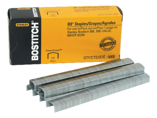 Staples Bostitch B8 Powercrown Premium 1/4, Paquete De 5000