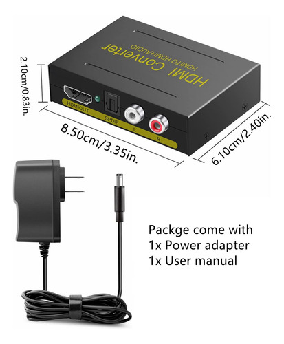 Extractor De Audio Hdmi Digital Óptico Spdif Y Rca, Ima