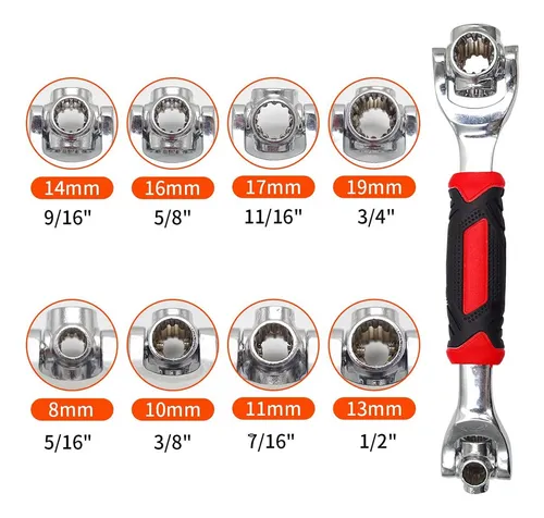 Llave De Tubo Giratoria 48 En 1 Universal Multiuso Mecanica Color Plateado  | MercadoLibre