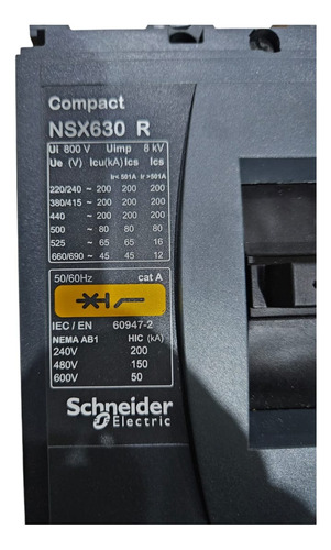 Disjuntor Nsx630r Mic 1.3m 3p 500a C63r31m500 - Schneider
