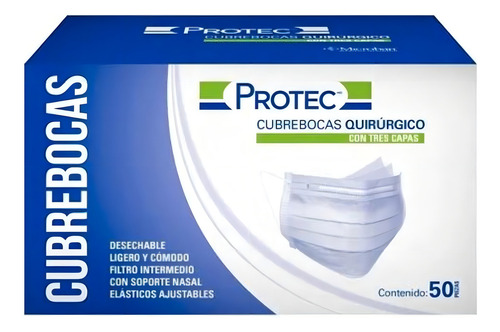 50pz Mascarilla Kn95 Protec Cubrebocas Desechable Salud Color Blanco Diseño De La Tela Liso