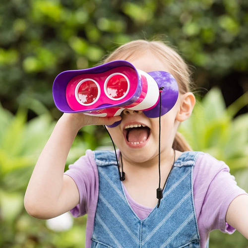 Binoculares Infantiles Juguet Niños Exploradores Aumento 2x Color Rosa/ blanco / morado