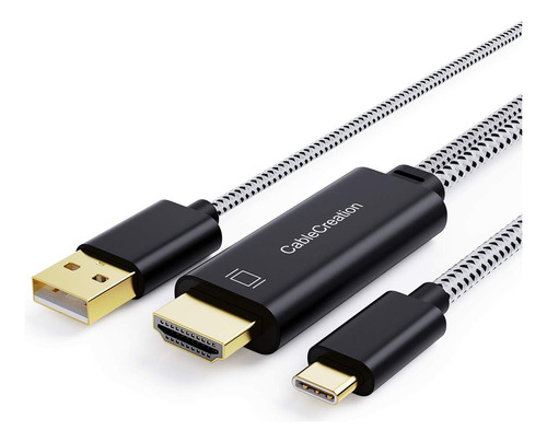 Cablecreation Cable Usb C A Hdmi Con Carga Usb De 6 Pies, Ca