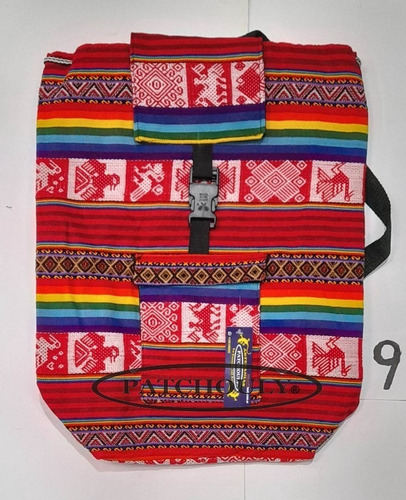 Imagen 6 de 9 de Mochila Aguayo Bolso Artesanal Étnica Regulable Artesanal