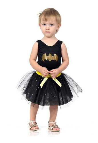 Fantasia Batgirl Bebê, Collant Com Saia, 1-2 Anos Oficial Dc