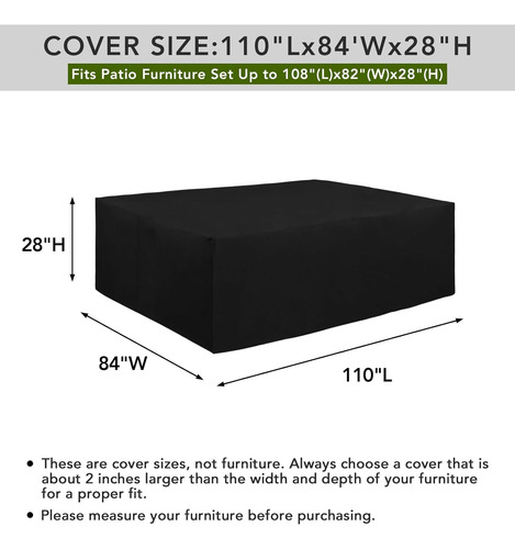 Funda Impermeable 600d Para Mesa De Patio Rectangular
