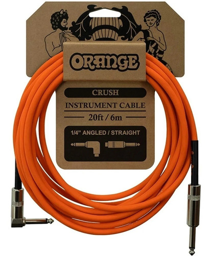 Cable De Guitarra/bajo Orange Crush 6m Angulado/recto Ca037