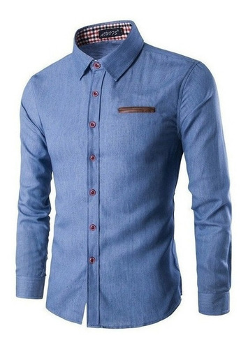 Camisas De Blusa Para Hombre Camisa Vaquera Delgada