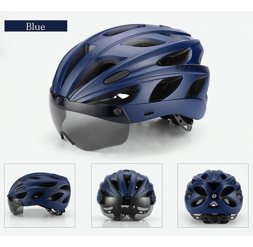 Imagen 1 de 1 de Casco Ciclismo Rockbros Con Visor Removible Accesorios