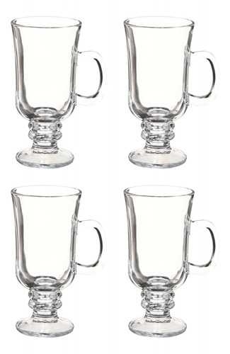 Tazas Tarro Transparentes Para Cappuccino 4 Pzas 250ml Kb-38