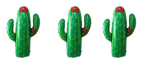 Globo Cactus Mexicano Fiesta Mexicana Metalizado X3 Piezas