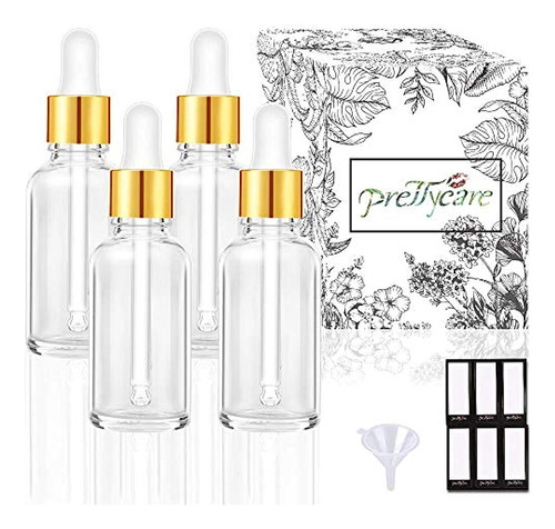 Prettycare Botellas De Cristal De 30 Ml Con Tapas Doradas Go