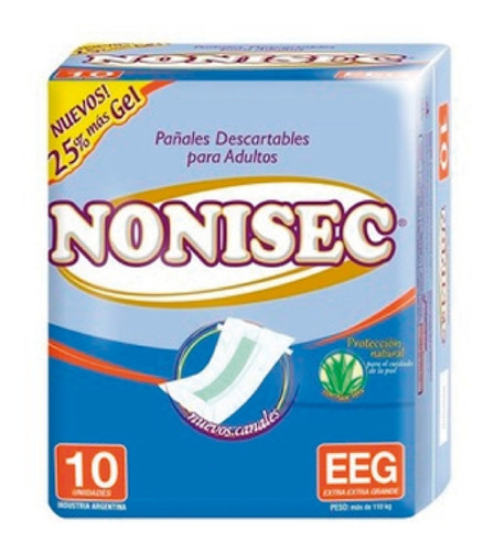 Pañales Adultos Nonisec Recto | Talle Xxg | X10 Unidades