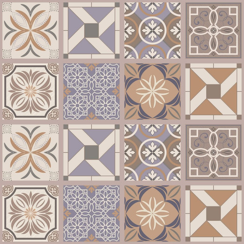 Adhesivo para azulejos, 10 x 10 cm, 200 pulgadas, beige y lila lavanda