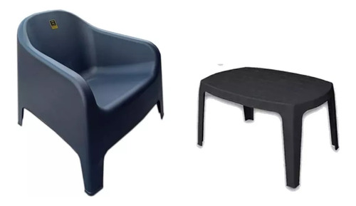 Combo 1 Sillon Skarpo Negro 1 Mesa Ratona Plastico Mascardi