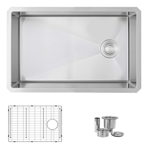 Azuni C128 - Fregadero De Cocina Reversible De Acero Inoxida