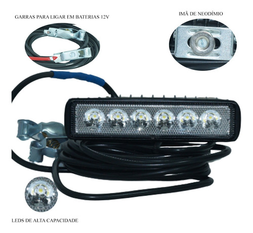 Imagem 2 de 4 de Cordão De Luz Pendente 12v C/ Imã - Mecanico - 18w - Cabo 4m