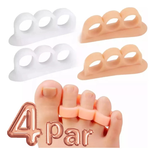 4 Pares Separador Dedo En Martillo, Corrector Dedo En Garra