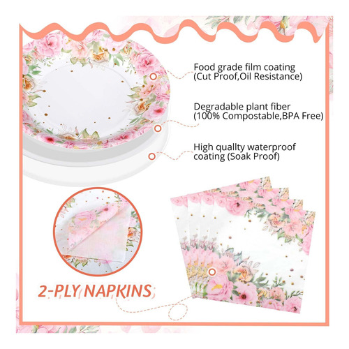Umigy 100 Pcs Placas Desechables, Ideales Para Tea Party