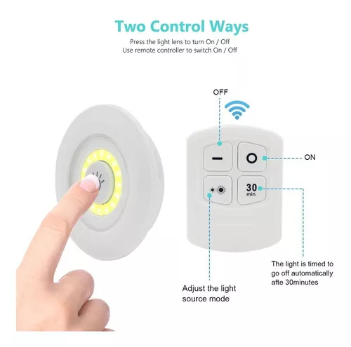 Juego De 3 Luces Led Inalámbricas Con Mando A Distancia