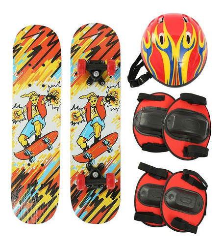 Patineta Skate Base X-treme 60 X 12cm Casco Y Protecciones C