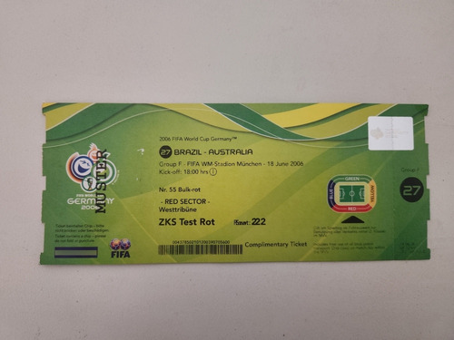 Ticket Mundial 2006 Brasil