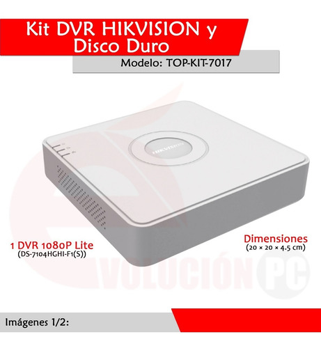 Imagen 5 de 7 de Kit Vigilancia Dvr 1080p Lite Hikvision Y Disco Duro 500gb