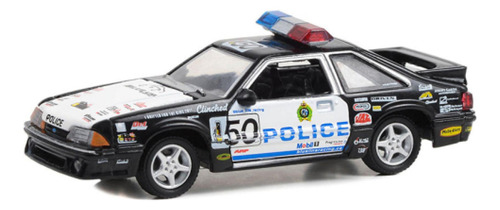 Greenlight 1993 Ford Mustang Lx Blue Line Racing Policia Color Negro