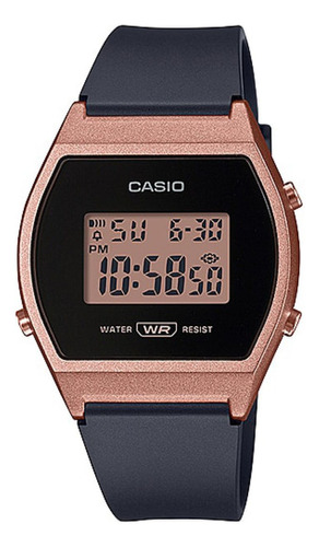 Reloj Mujer Casio Lw-204-1a Digital Negro / Color Del Bisel Rosa