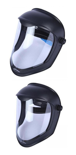 2 Cascos De Protección Facial Con Visera Transparente Con