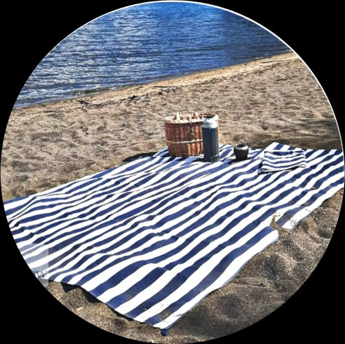 Lona De Playa Manta Xxl Grande C/4estacas Y Bolsa 2.00*1.50